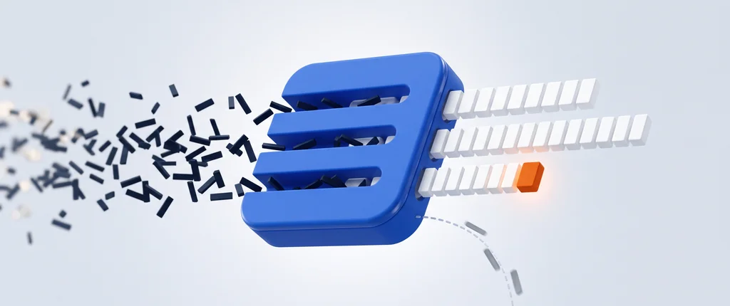 A cloud of unsorted search queries passing through a sorting block and emerging as three tight campaign lanes